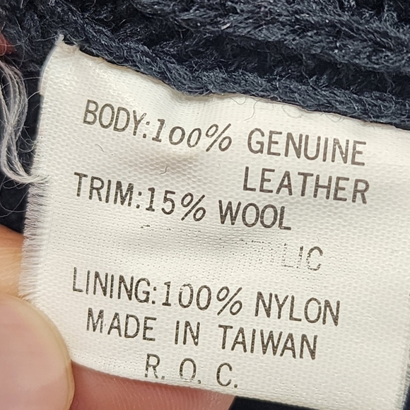 Vintage Deerskin Trading Post Leather Wool Mock neck Knit Sweater Men's L - Picture 9 of 10